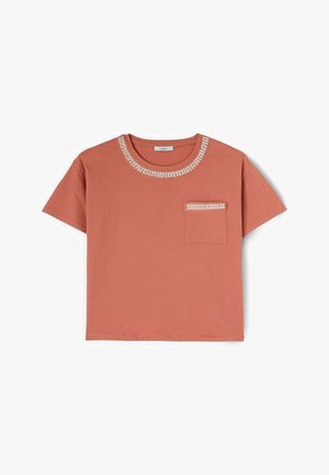 Motivi, T-SHIRT CON RICAMO DI PERLINE - T-shirt print - arancione