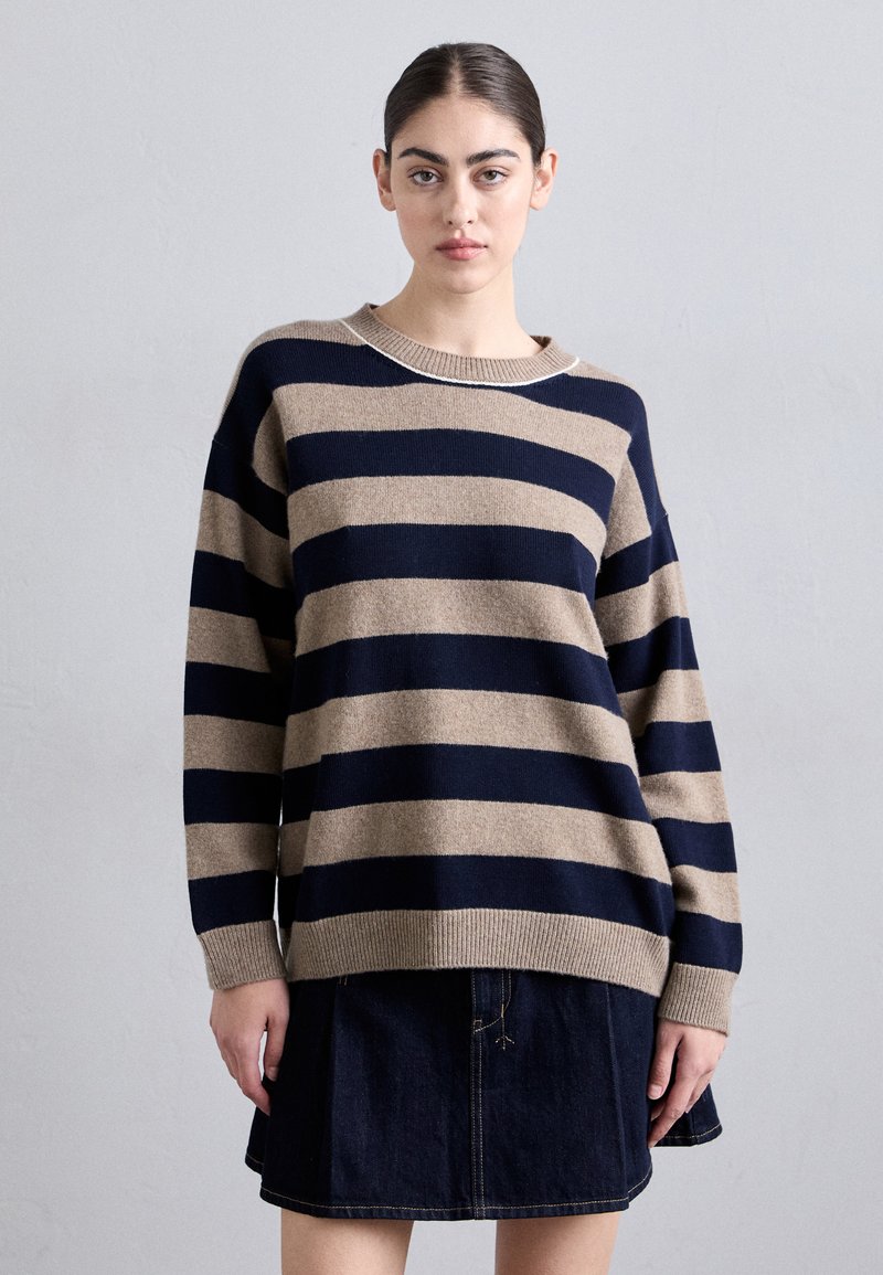 Paul Smith - WOMENS CREW NECK - Jersey de punto - dark natural/blu carlo/white, Ampliar