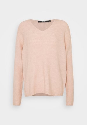 Vero Moda VMCREWLEFILE V-NECK BLOUSE NOOS - Pullover - sepia rose melange