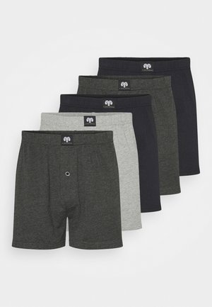 Confezione di cinque boxer in diverse sfumature di grigio e nero. Realizzati in un materiale morbido con una vita elasticizzata e etichetta con logo, dotati di apertura con bottone.