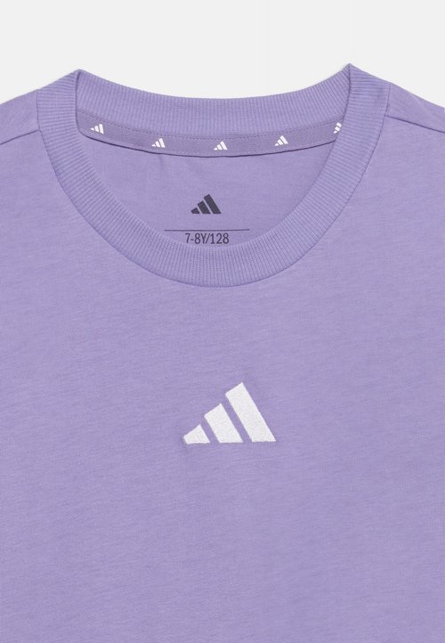 adidas JUNIOR GIRL STRIPES TEE UNISEX - Camiseta deportiva - magic lilac/white — photo 3