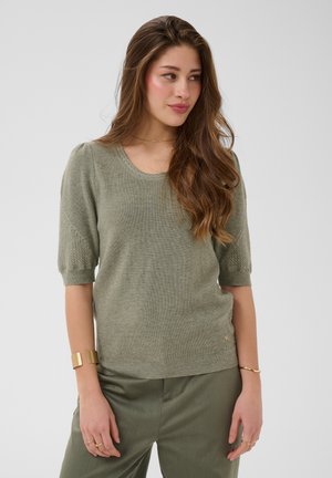 Cream, T-shirts basic - mulled basil melange