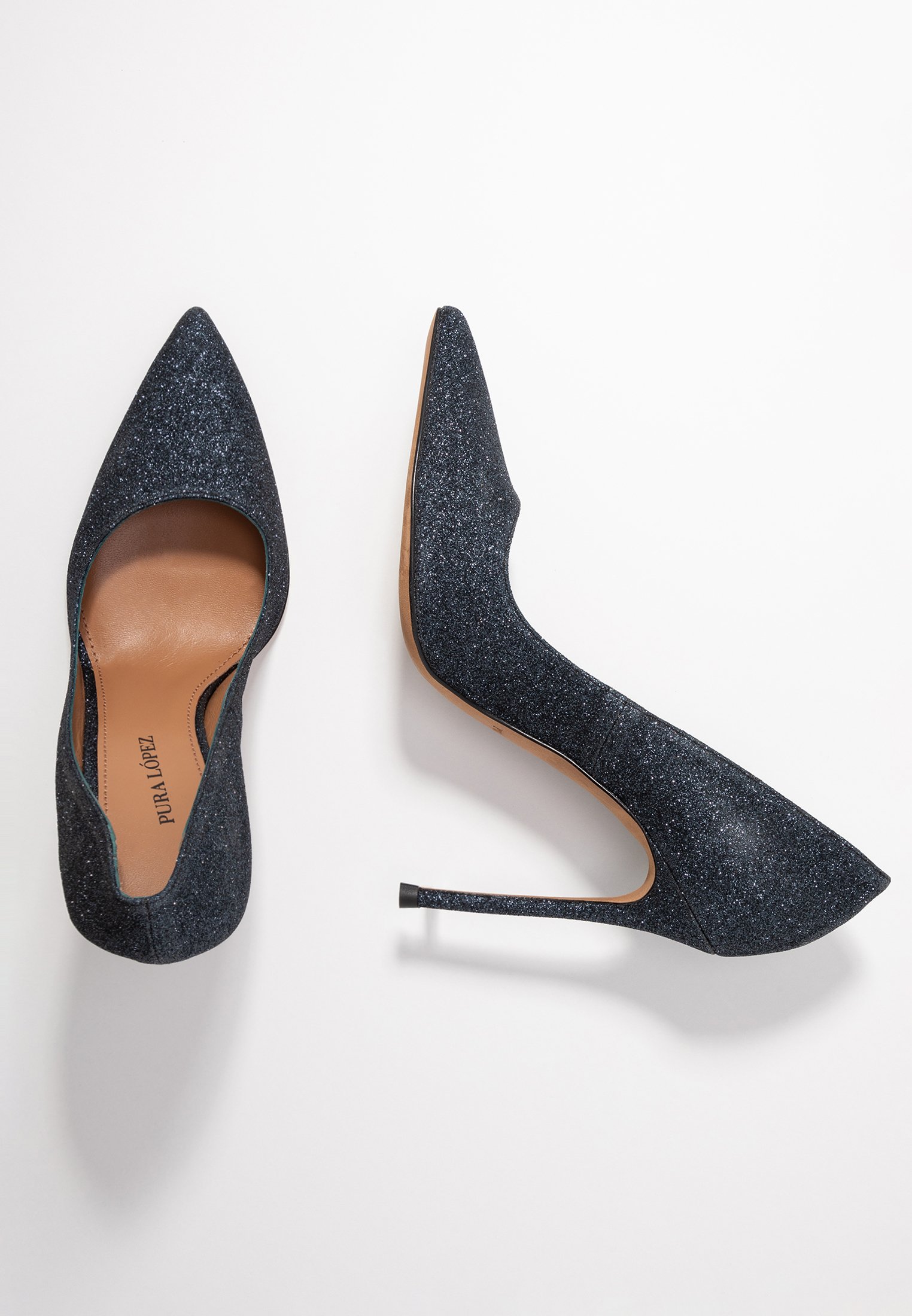 Pura Lopez Zapatos altos - navy glitter/azul marino - Zalando.es