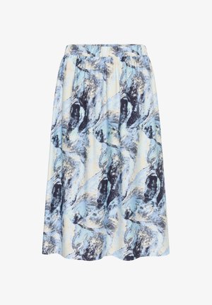 Kaffe KAJASMIN - A-vonalú szoknya - blue organic print