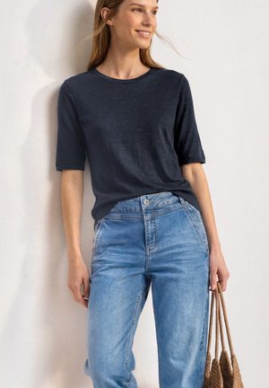 Street One, BASIC T-SHIRT MIT RUNDHALS IN UNIFARBE - T-shirt basique - darkest blue