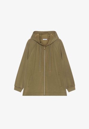 Luisa Viola, CON CAPPUCCIO - Sweater met rits - verde militare