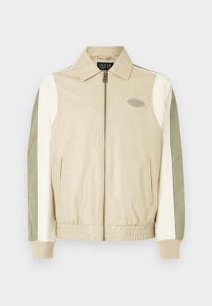 Guess BLOCKING COLOR - Imitert skinnjakke - pearl mossy