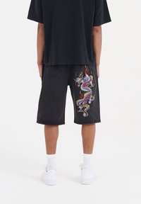 Ed Hardy - BATTLE DRAGON   - Denim shorts - grey Thumbnail Image 1