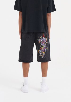 Ed Hardy BATTLE DRAGON - Shorts di jeans - grey