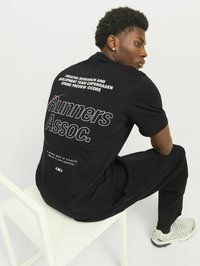 Jack & Jones RUNDHALSAUSSCH - T-Shirt print - black
