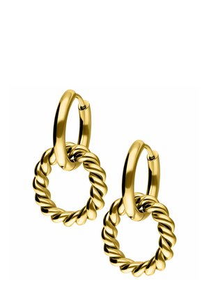 TWISTED CIRCLE HOOPS - Earrings - gold