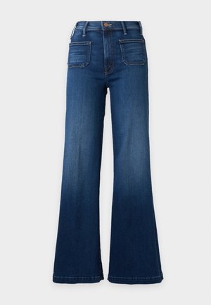 Mother, HUSTLER ROLLER PATCH POCKET SNEAK - Wide leg - dark-blue denim