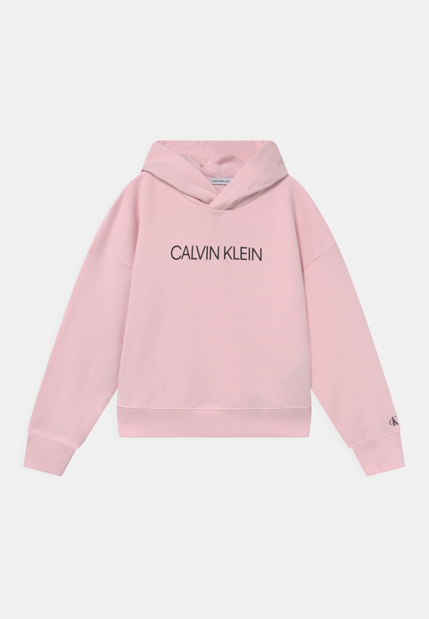 Calvin Klein Jeans INSTITUTIONAL CROPPED HOODIE - Felpa - sweetest pink/rosa  - Zalando.it