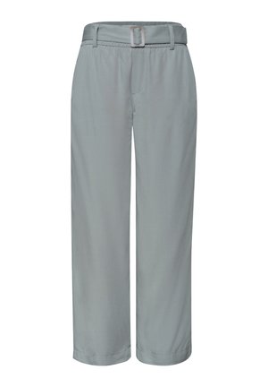 Street One, WIDE LEG HOSE MIT GÜRTEL UND LEO-PRINT - Pantalon classique - dark mint green
