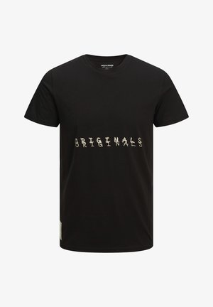 IM RUNDHALS JORDUNES TEE SS - Printtipaita - schwarz