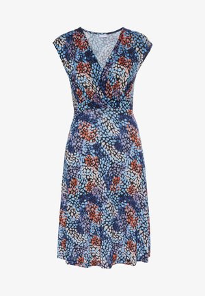 s.Oliver, Jerseykleid - blau koralle bedruckt