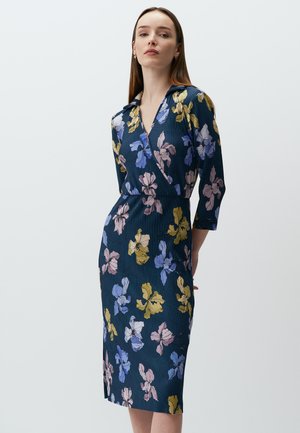 Jimmy Key TROTTER SLEEVE PATTERNED PLEATED MIDI  - Robe en jersey - dark blue