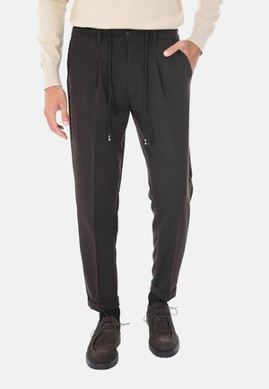 CON LACCIO - Pantaloni - dark brown