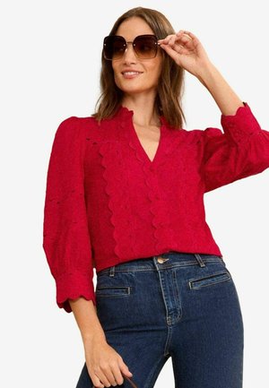 V NECK RIC RAC  - Cămașă - red