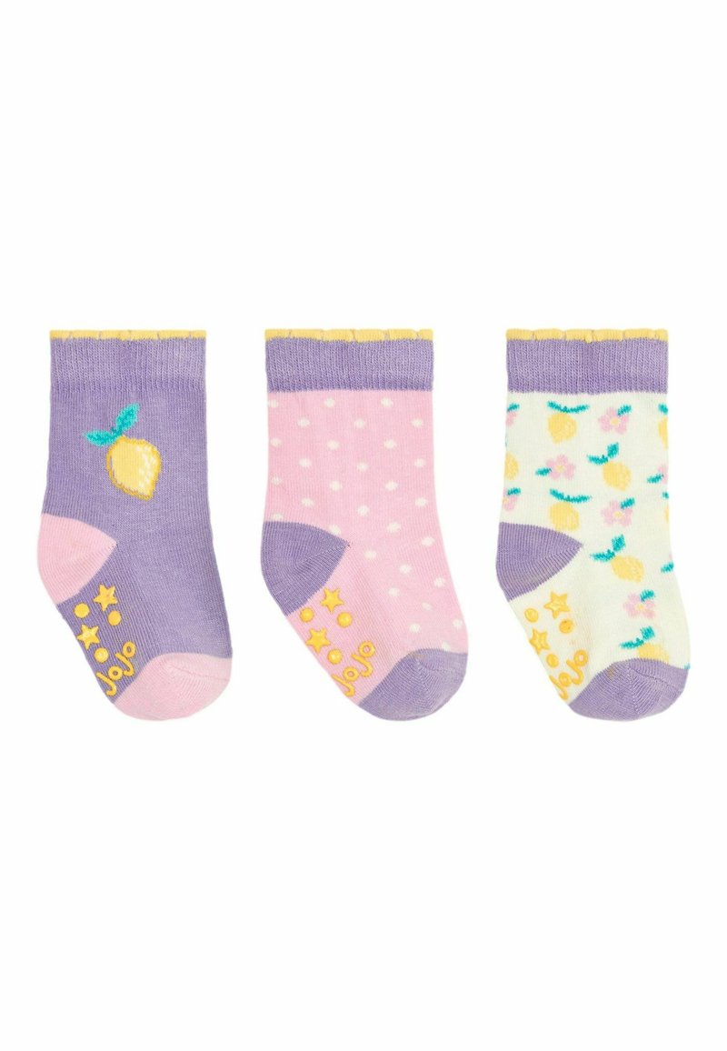 JoJo Maman Bébé - 3 PACK FRUIT - Socken - lilac purple lemon, Vergrößern