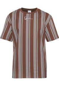 SMALL SIGNATURE STRIPED - Triko s potiskem - brown light blue