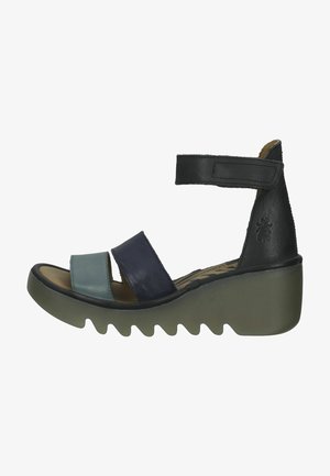 Wedge sandals - greyslate blue black