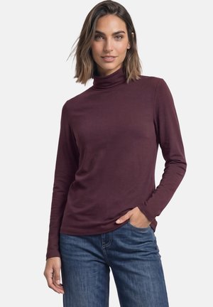 Street One, LANGARM SHIRT IN UNIFARBE MIT ROLLKRAGEN - T-shirt à manches longues - rustic rouge