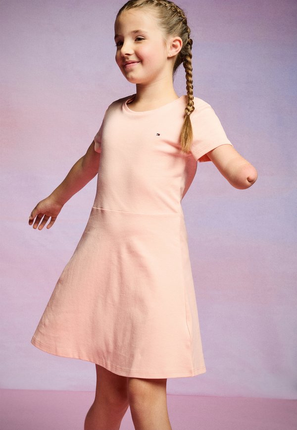 ESSENTIAL SKATER DRESS - Jersey dress - coral ice4