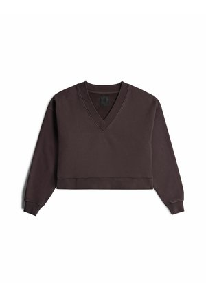 G-STAR, WASHED LOOSE V SWEATER - Sweatshirt - chocolate plum gd