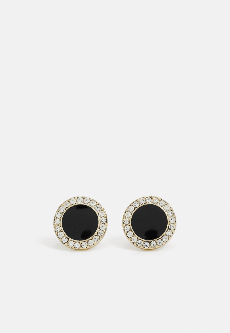 DKNY INLAY STUD - Brincos - black/gold-coloured
