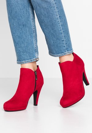 Enkellaarsjes met hoge hak - red