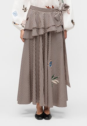 SIROCCO EMBROIDERED SKIRT - A-snit nederdel - brown