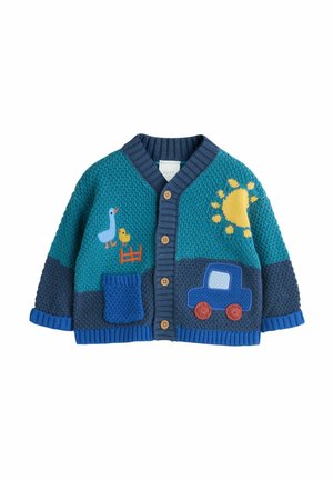 REGULAR FIT - EMBROIDERED - Cardigan - blue transport