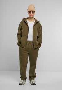 Urban Classics VINTAGE  - Majica s kapuljačom i patentnim zatvaračem - warmkhaki