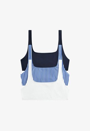 THE SET, REGULAR FIT - 3 PACK CROP BIKINI TOPS . - Bikinitop - white blue