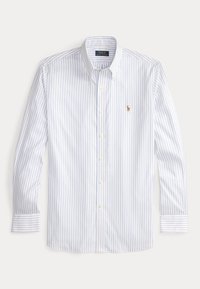 CUSTOM FIT STRIPED PINPOINT OXFORD SHIRT - Pluus - 7091b white/azure