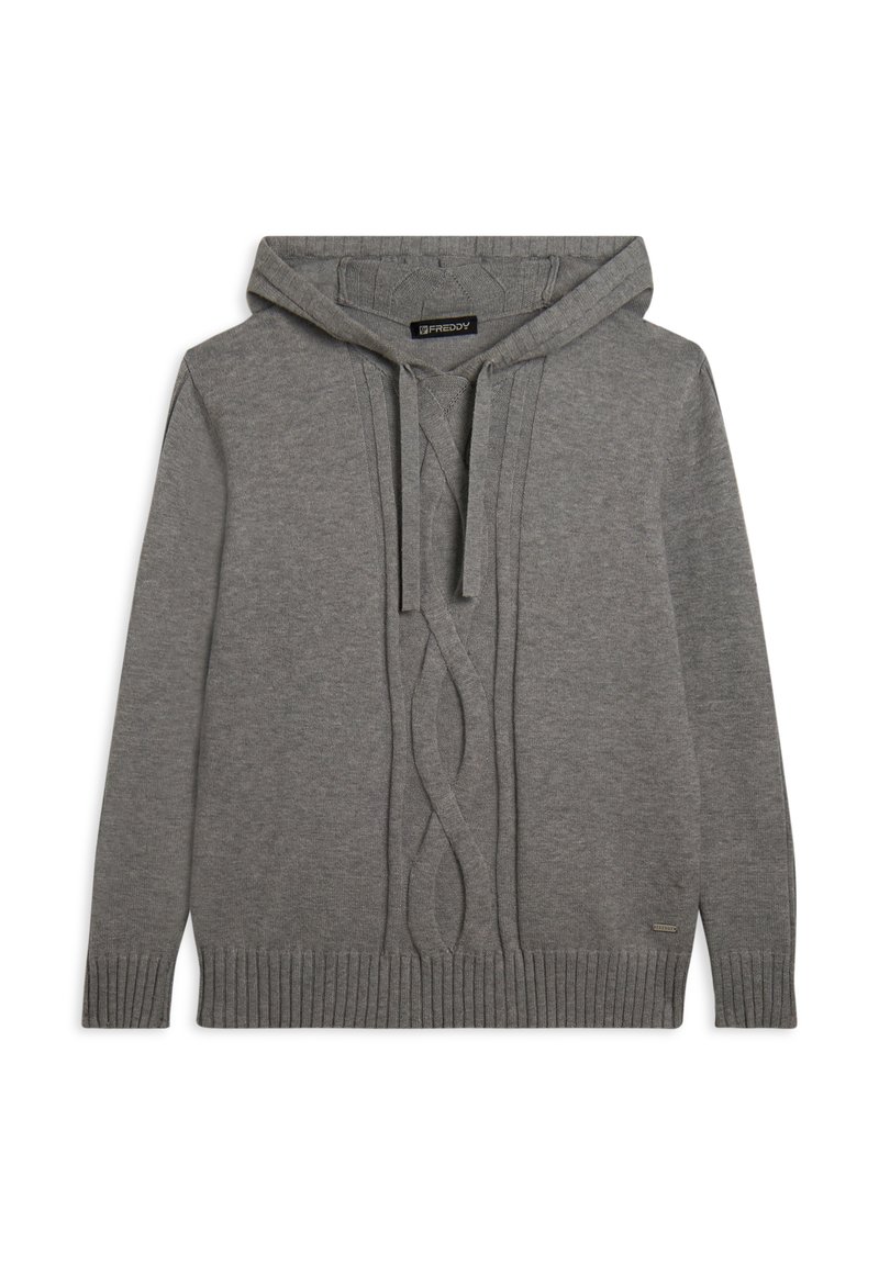 Freddy CON TRECCIA FRONTALE Felpa con cappuccio mottled grey