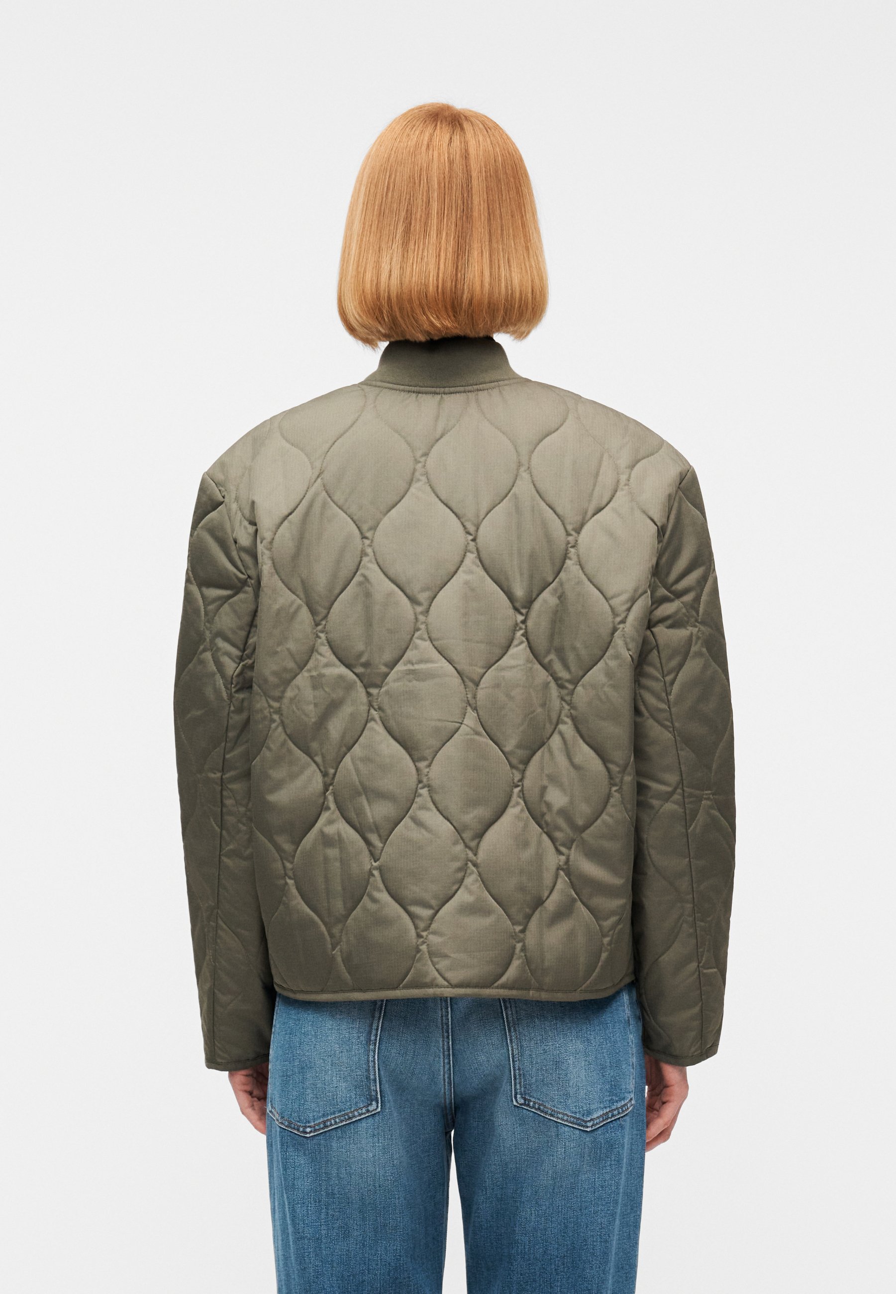 Guess Jeans QUILTED PUFFER JACKET - Bomber Jacket - olive light