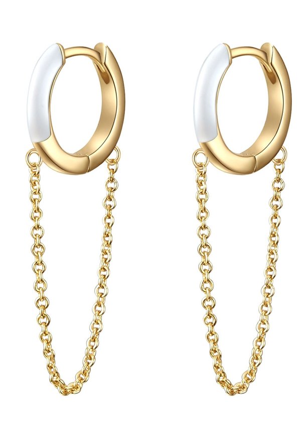 SILBEROHRCREOLE CREOLEN STERLING SILBER GELBVERGOLDET EMAILLE WE - Ohrringe - gelbgoldfarben