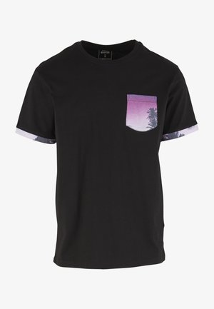 GRANADA - Nyomott mintás póló - black purple