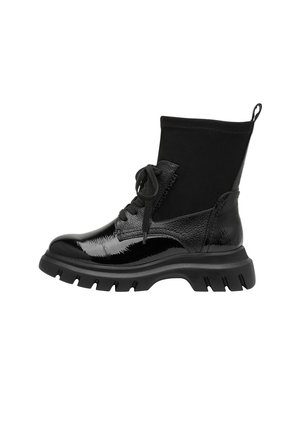 Marco Tozzi, Plateaustiefelette - black pat comb