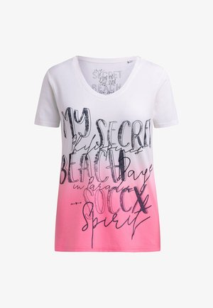 Soccx, SOCCX T-SHIRT DIP DYE MIT V-AUSSCHNITT UND LABEL PRINT - Print T-shirt - neon pink
