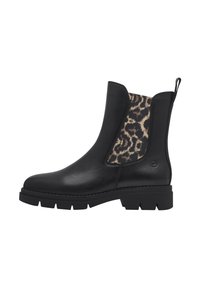 Bottines Femme Noir Rayures Léopard - Taille US 8 (FR 39) - Suédé - Style Bootie