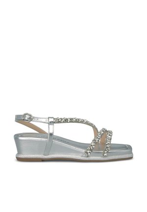 Sandalias con plataforma - plateado