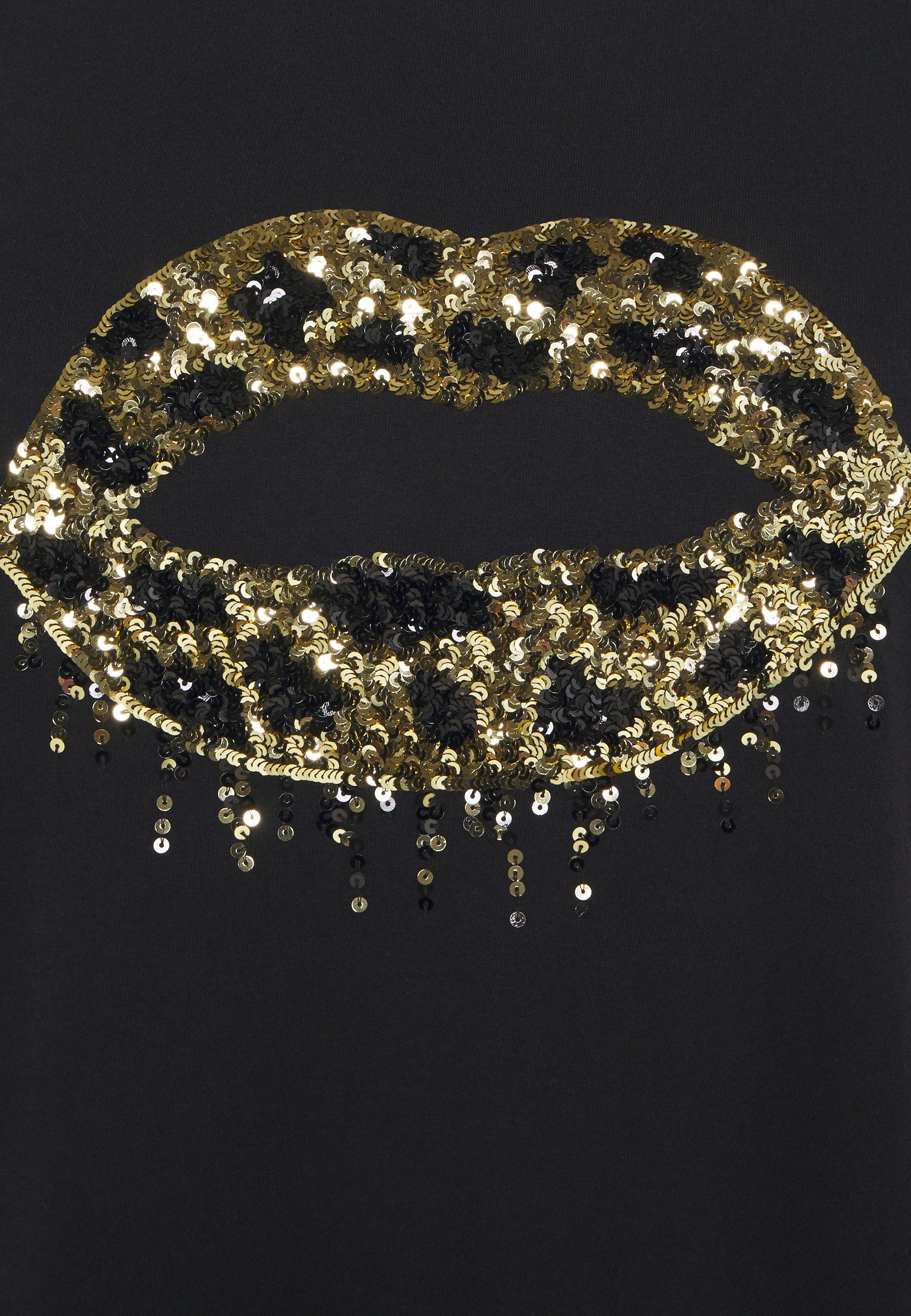 SEQUIN LIPS - Print T-shirt - black 