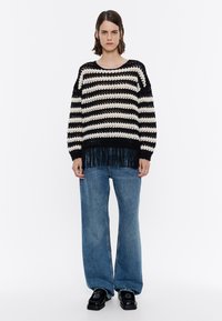 Bimba Y Lola CALADO FLECOS RAYAS - Jersey de punto - black