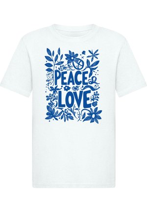 PEACE LOVE TEE - T-shirts med print - white