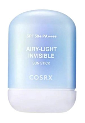 Stick solaire invisible COSRX Airy-Light avec SPF 50+ PA++++, dans un contenant compact bleu et blanc.