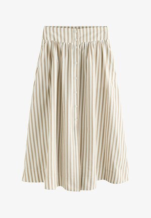 Next, REGULAR FIT - BUTTON DOWN MAXI SKIRT . - Maxi sukně - neutral stripe