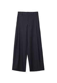 STRIPED WITH DARTS  - Stoffhose - dark blue